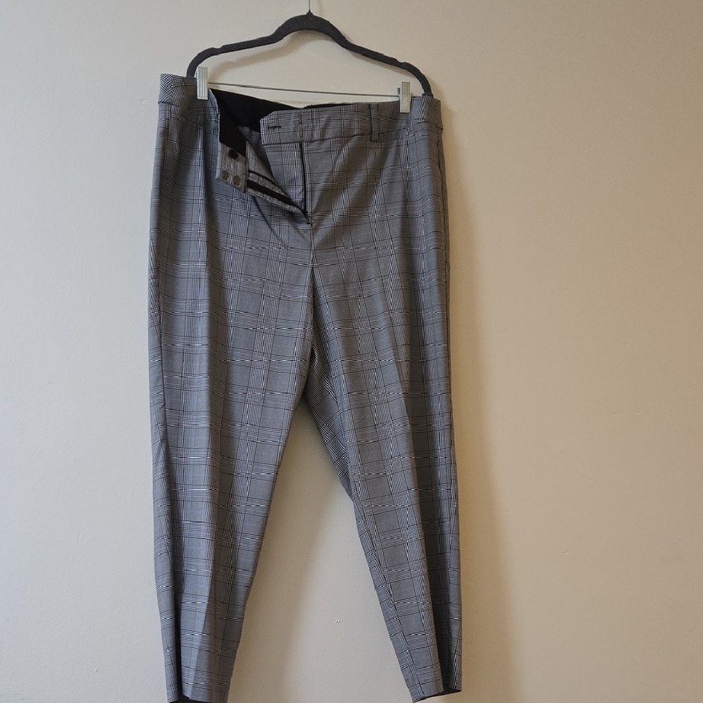 Lane Bryant Gray Checkered Women' Pants, Size 20W
